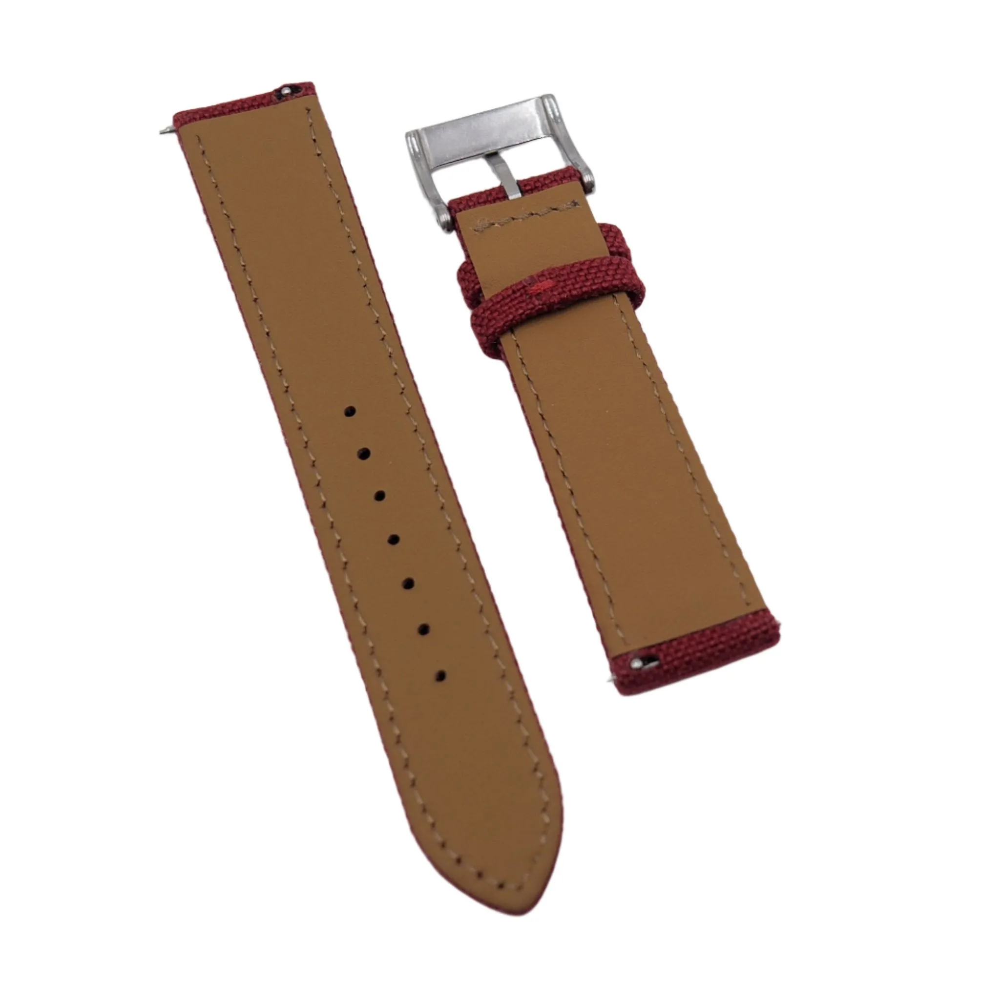 18mm, 20mm Red Nylon Watch Strap, Quick Release Spring Bars