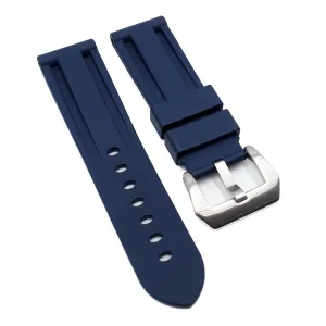 22mm, 24mm Navy Blue Vulcanized FKM Rubber Watch Strap For Panerai