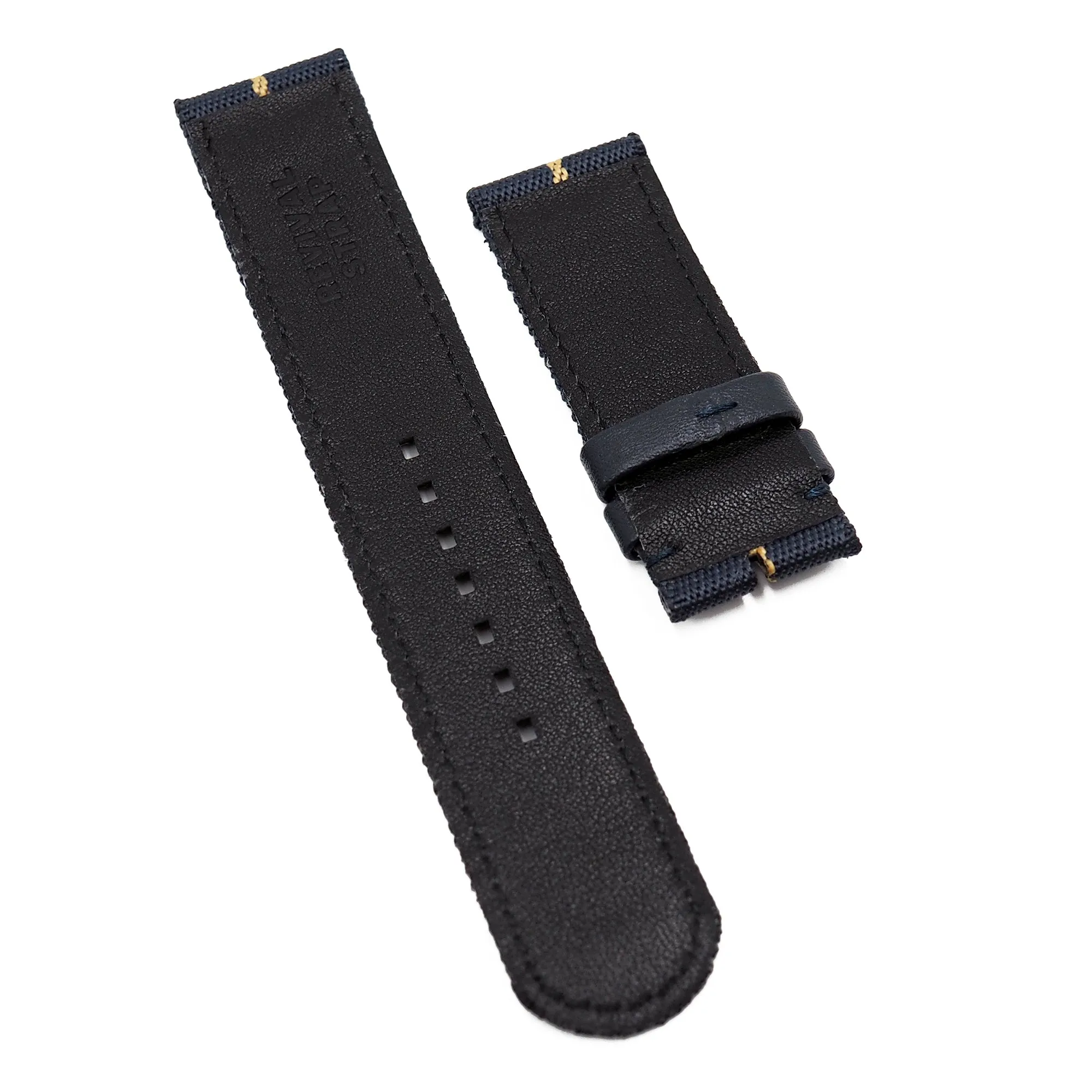 23mm Multi Color in Single Line Nylon Watch Strap, Navy Blue & Banana Yellow, For Tudor Black Bay Bronze