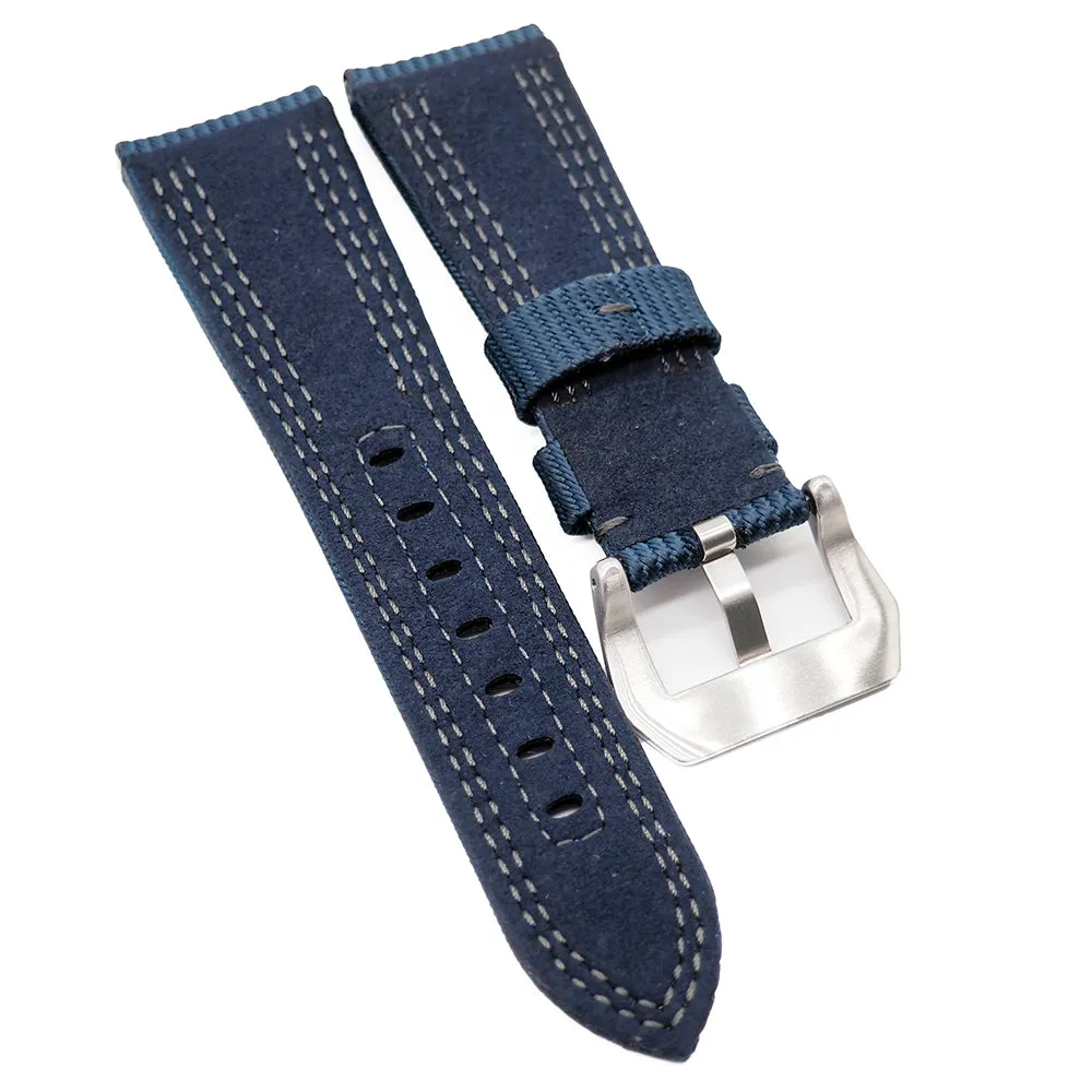 24mm, 26mm Sapphire Blue Nylon Watch Strap For Panerai