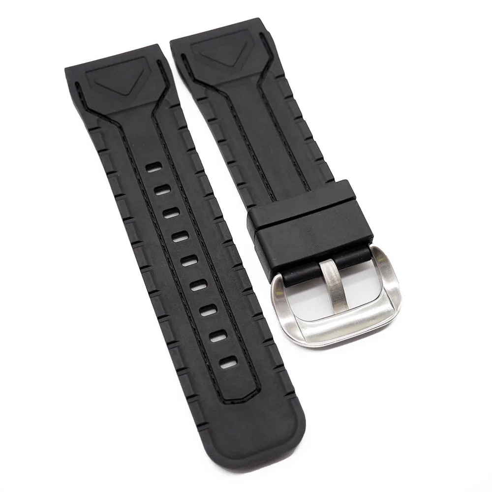 28mm Black Rubber Watch Strap For SevenFriday