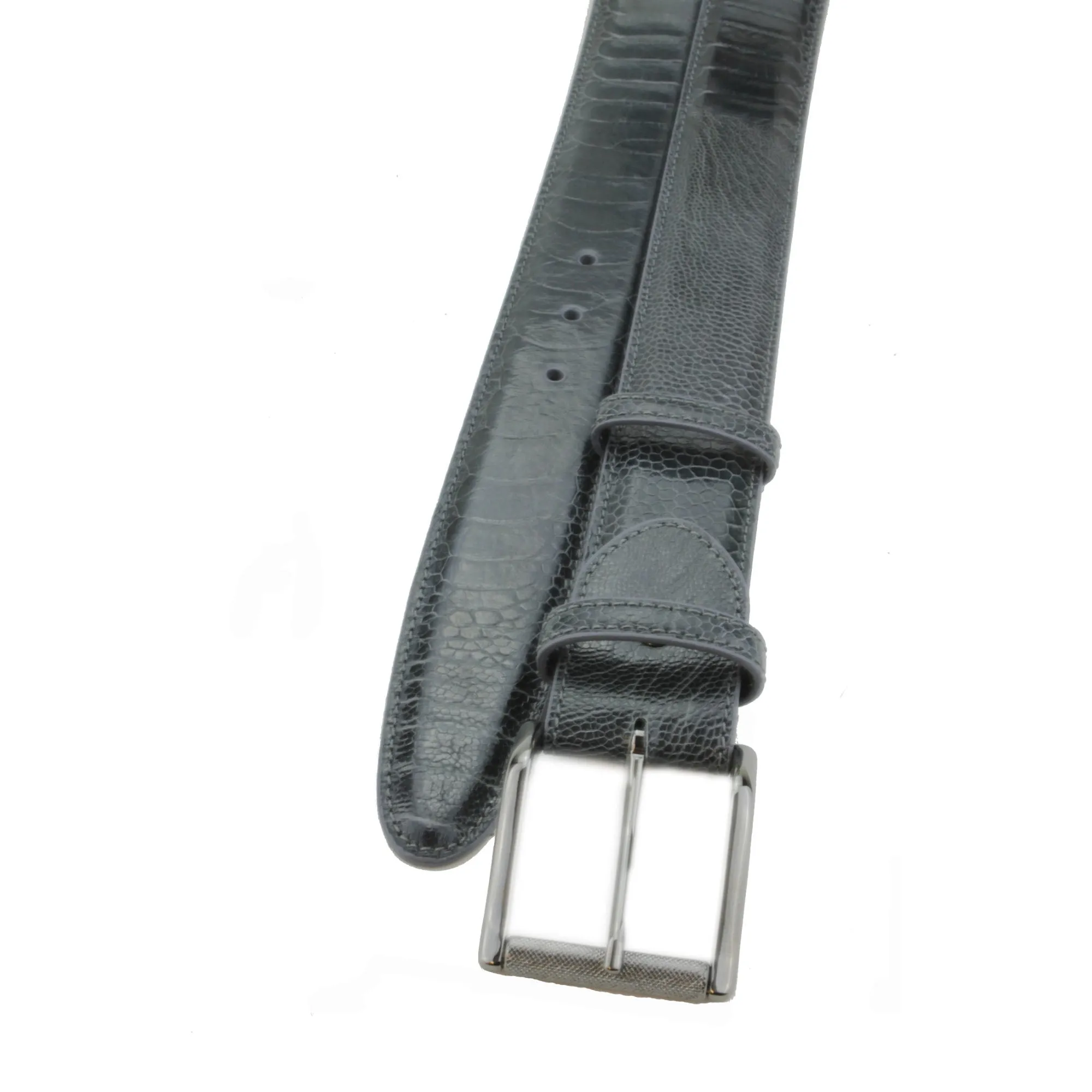 Anthracite Grey Genuine Ostrich Belt