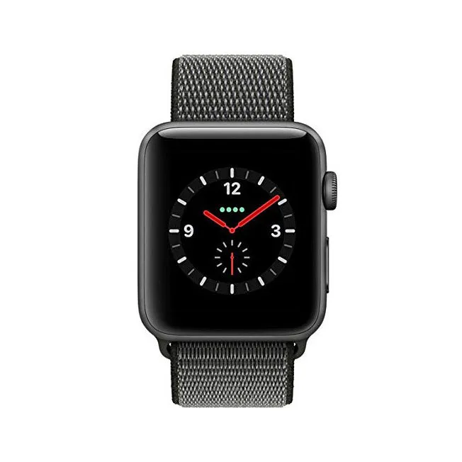 Apple Watch Series 3 38mm Smartwatch (GPS   Cellular, Space Gray Aluminum Case, Black Sport Loop Band) MRQE2LL/A