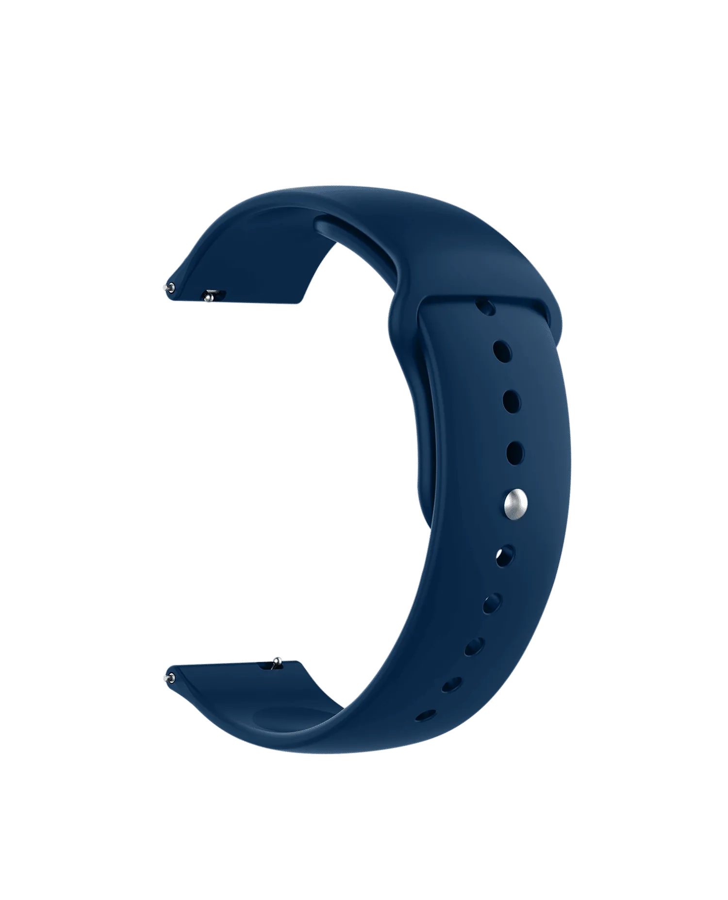 Blue Silicone Click WatchBand for Samsung/OnePlus/Fitbit Smartwatches (20mm)