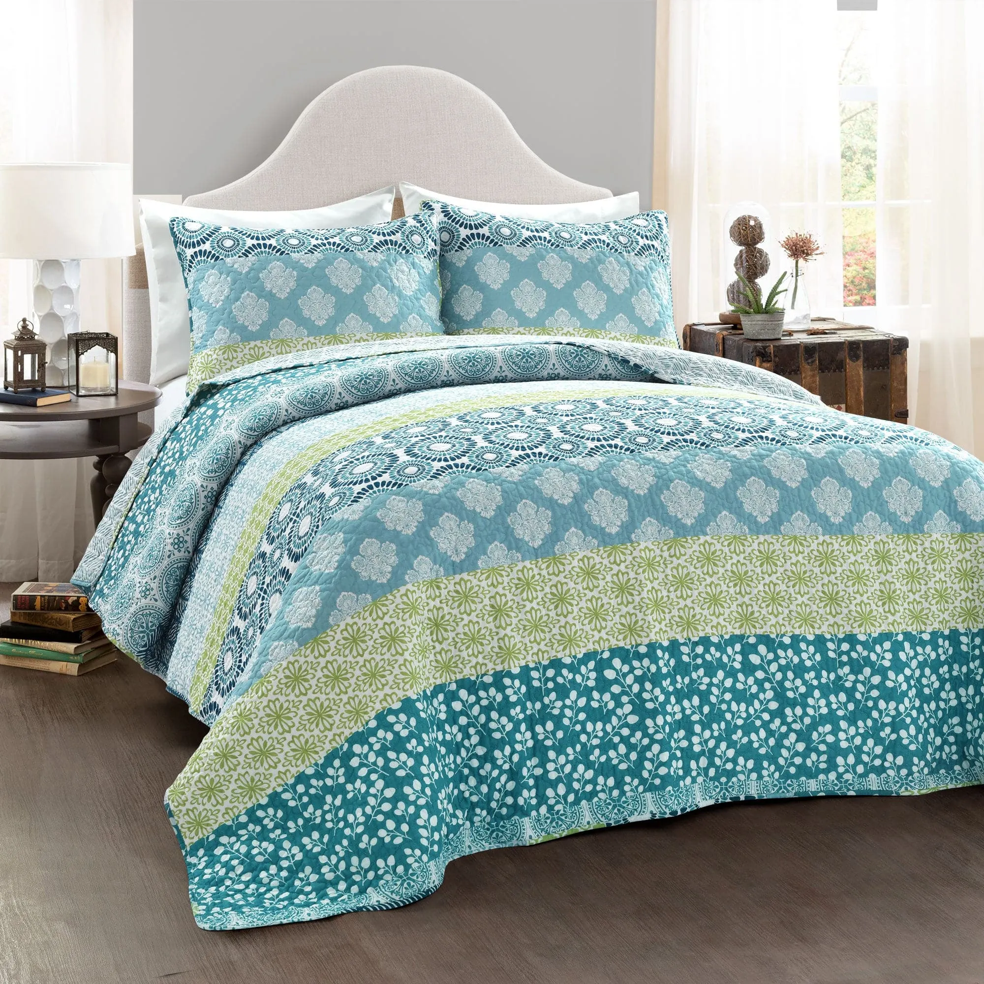 Bohemian Stripe Quilt 3 Piece Set