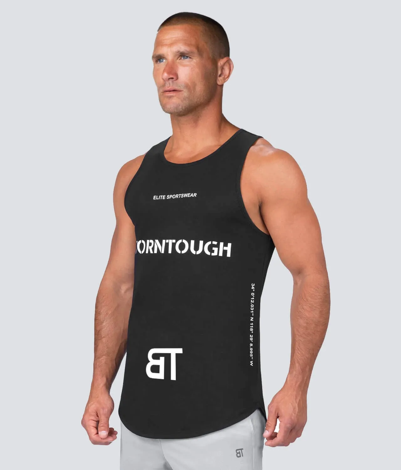 Born Tough Crucial Bounty TD Black Running Tank Top for Men