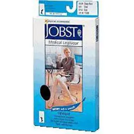 BSN Jobst Opaque Knee High Moderate Compression Stockings Small, Closed Toe, Classic Black, Latex-free - 1 Pair