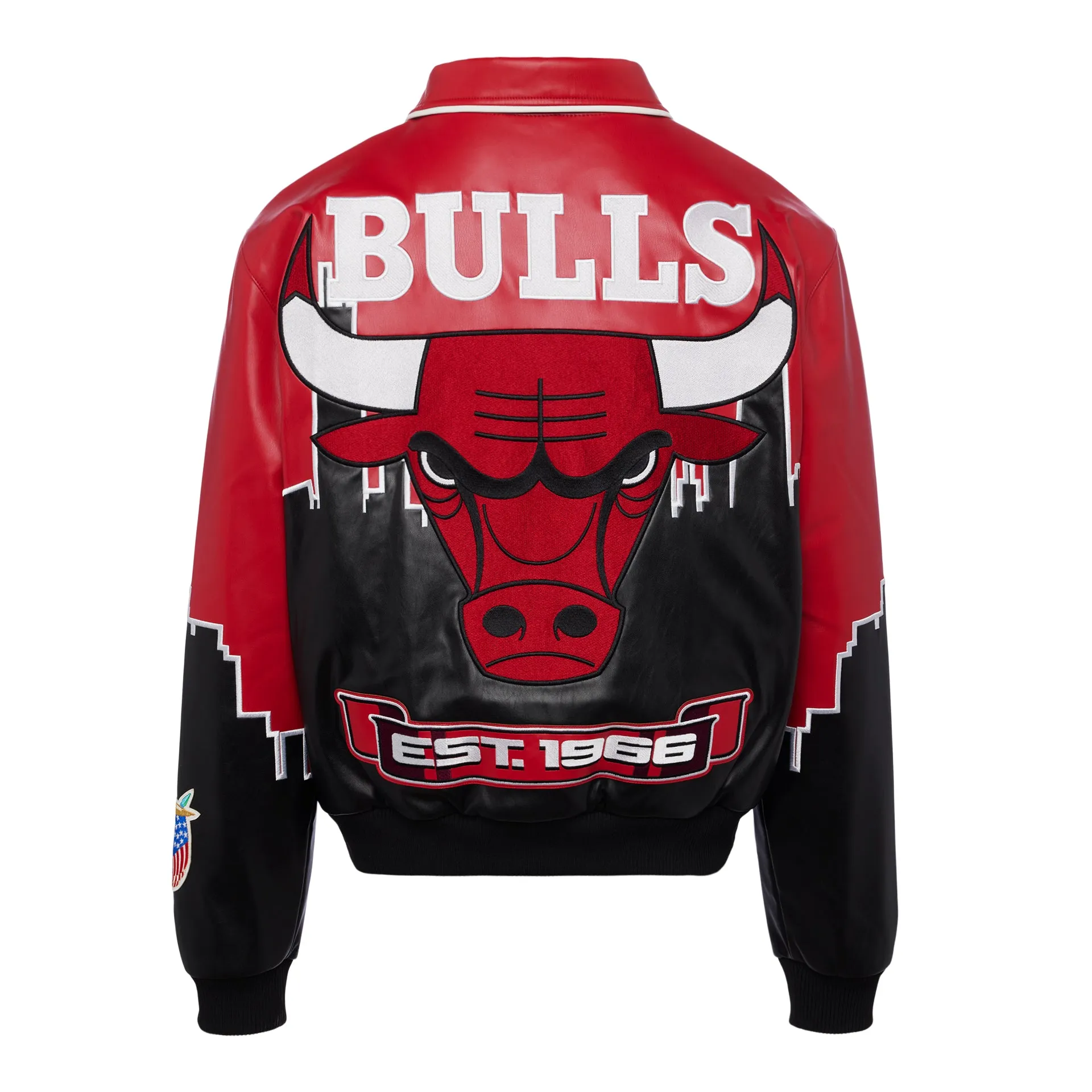 CHICAGO BULLS SKYLINE VEGAN LEATHER JACKET