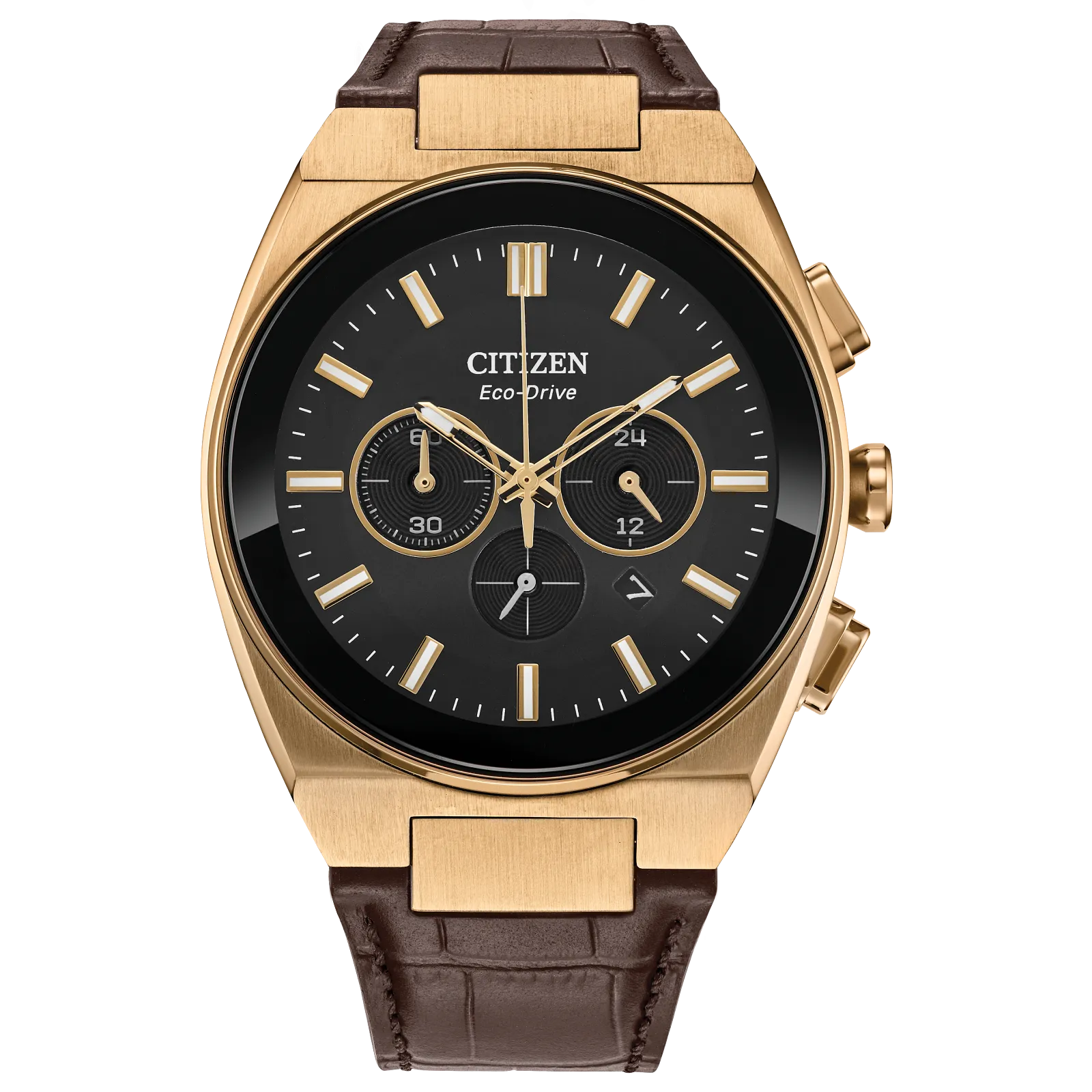 Citizen Eco Drive Axiom SC Brown Leather Watch with Black Dial CA4583-01E