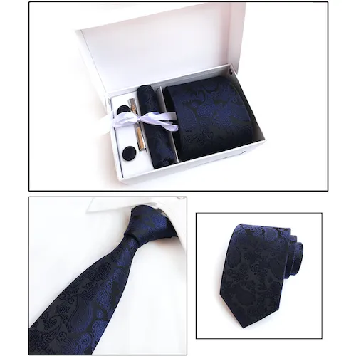 Classy Men Box - Navy Blue Paisley