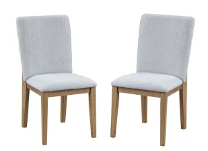 Delphine - Linen Fabric 19" Dining Chair (Set of 2) - Gray