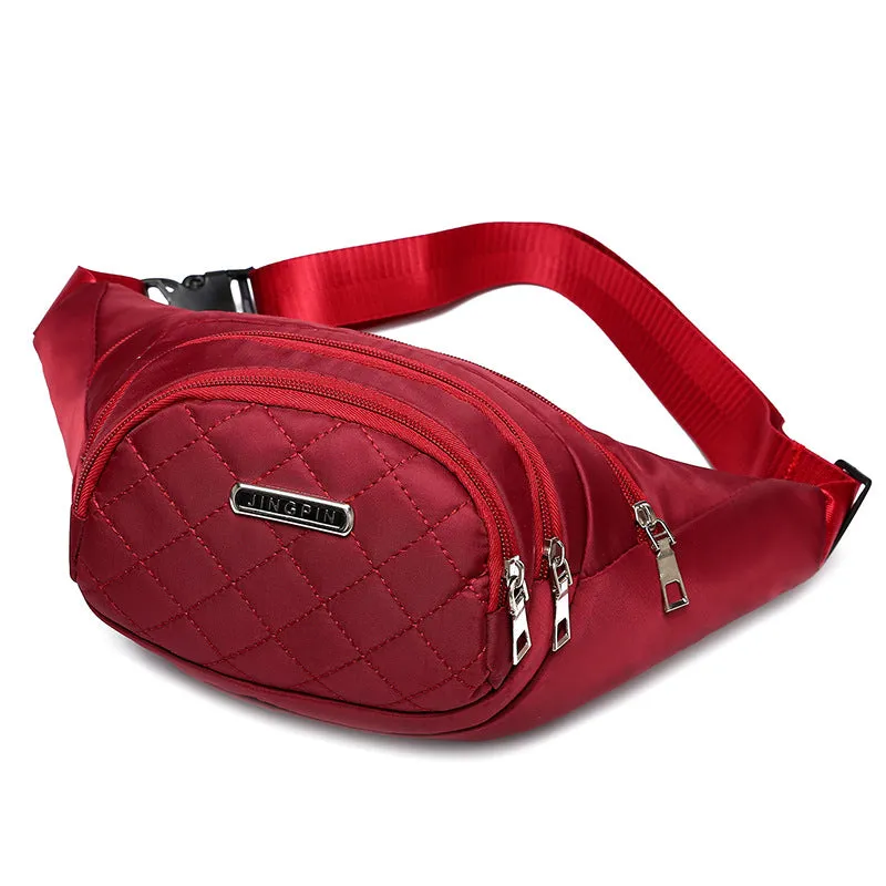 Fashionable sports and leisure crossbody mobile phone bag, lightweight nylon outdoor chest bag, running waist bag