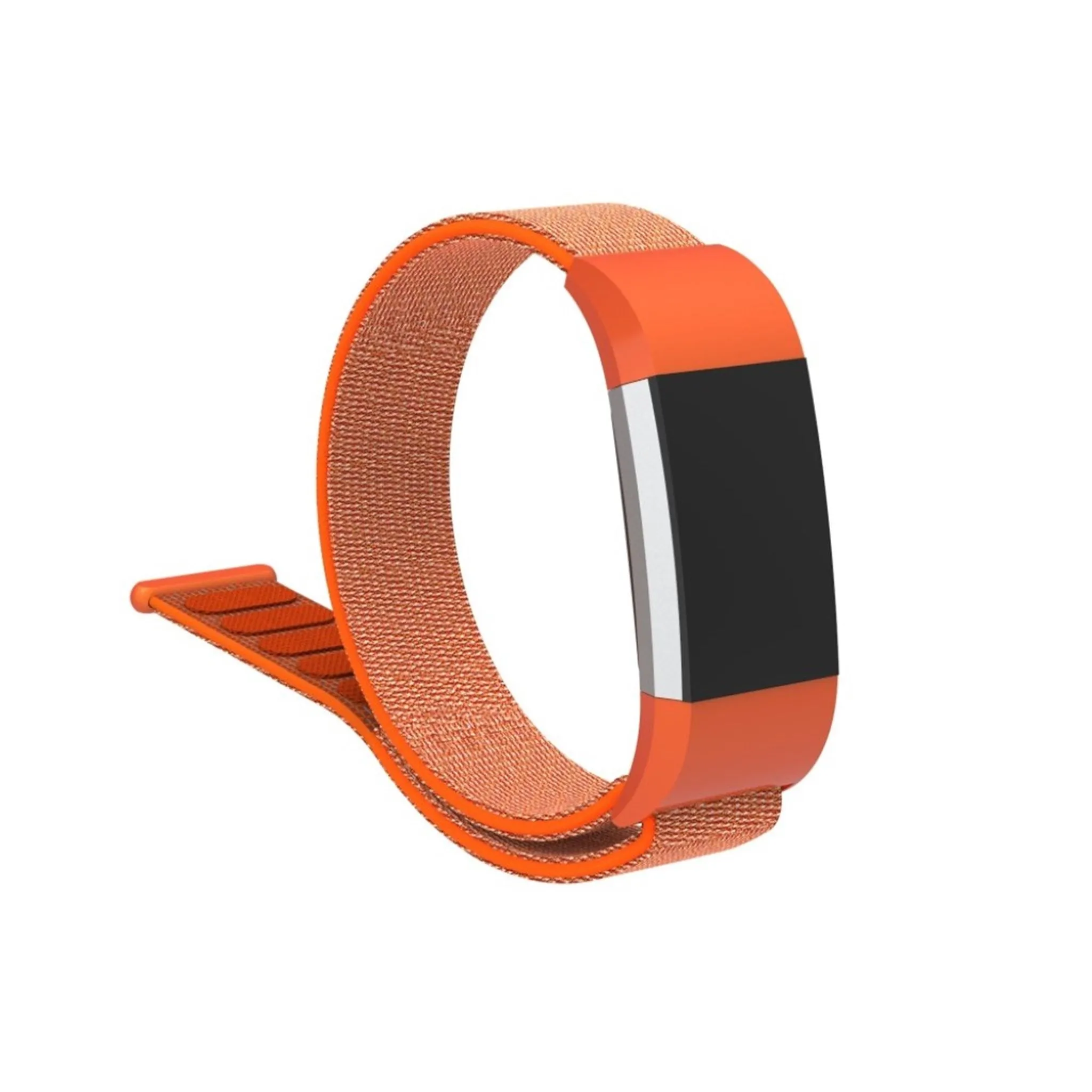 Fitbit Charge 2 velcro closure flexible nylon watch strap replacement - Orange