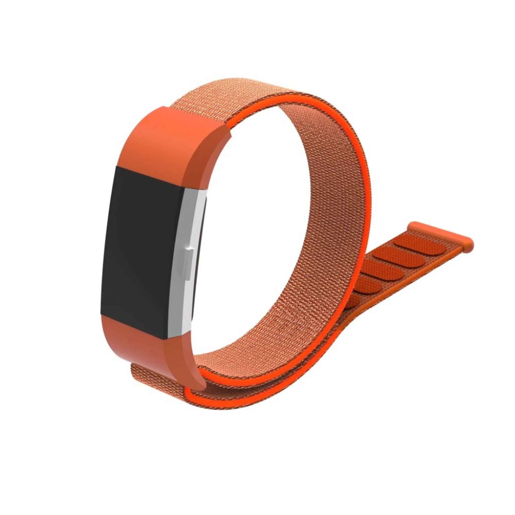 Fitbit Charge 2 velcro closure flexible nylon watch strap replacement - Orange