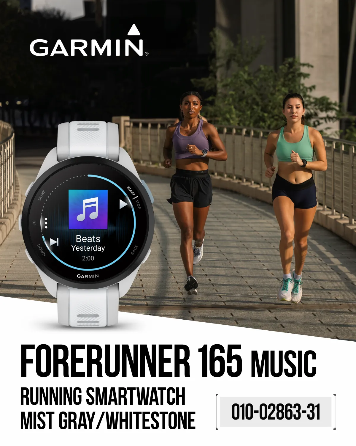 Garmin Forerunner 165 GPS Running Smartwatch | 19 hours in GPS mode |  AMOLED Display with Wearable4U Bundle