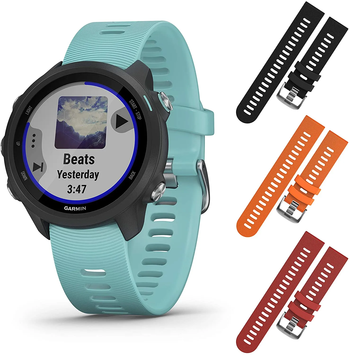 Garmin Forerunner 245 GPS Running Smartwatch (010-02120-22, Black/Orange/Red)