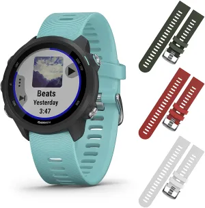 Garmin Forerunner 245 GPS Running Smartwatch (010-02120-22, Khaki/Red/White)