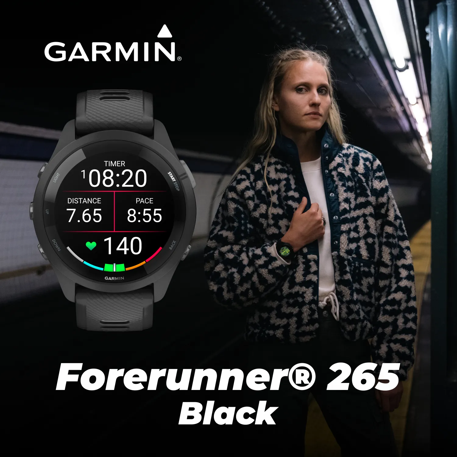 Garmin Forerunner 265 Series Running Smartwatch, 46mm or 42mm AMOLED Touchscreen Display