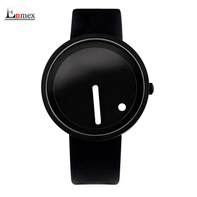 gift Enmex cool Minimalist style wristwatch Stainless Steel creative design Dot and Line simple stylish quartz  fashion watch