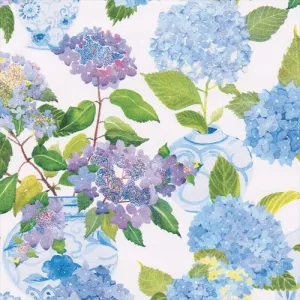 Hydrangeas and Porcelain Gift Wrap Roll