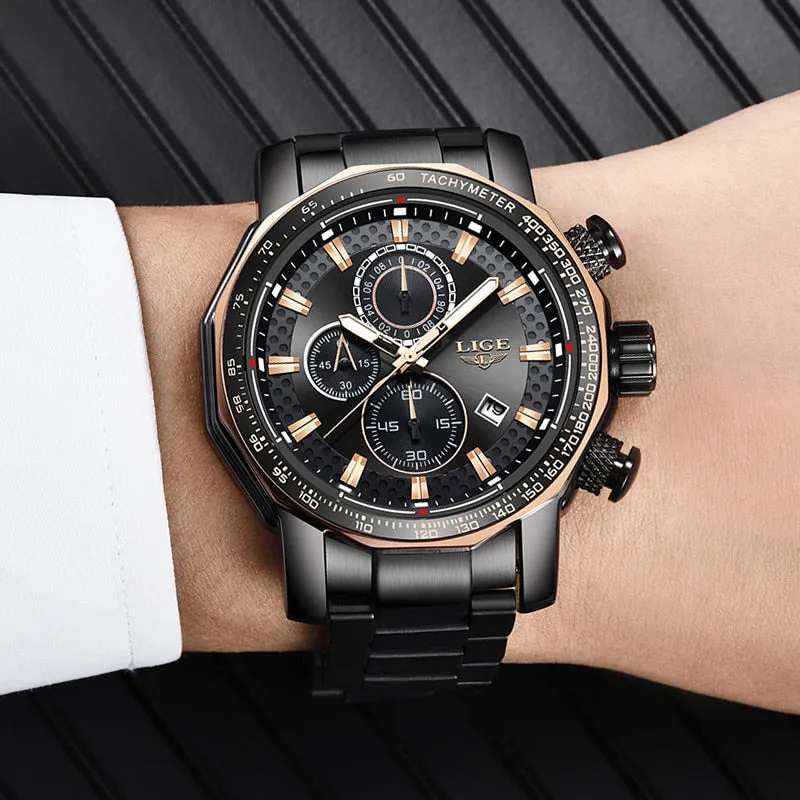 LIGE New Mens Watches Top Brand