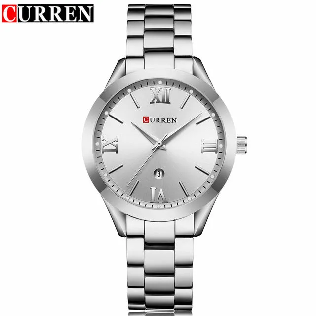 Luxury Fashion Women Jewelry Quartz Watches Curren Steel Ladies Elegant Dress Wrist Watch Women Fashion Barcelet Gift Clock