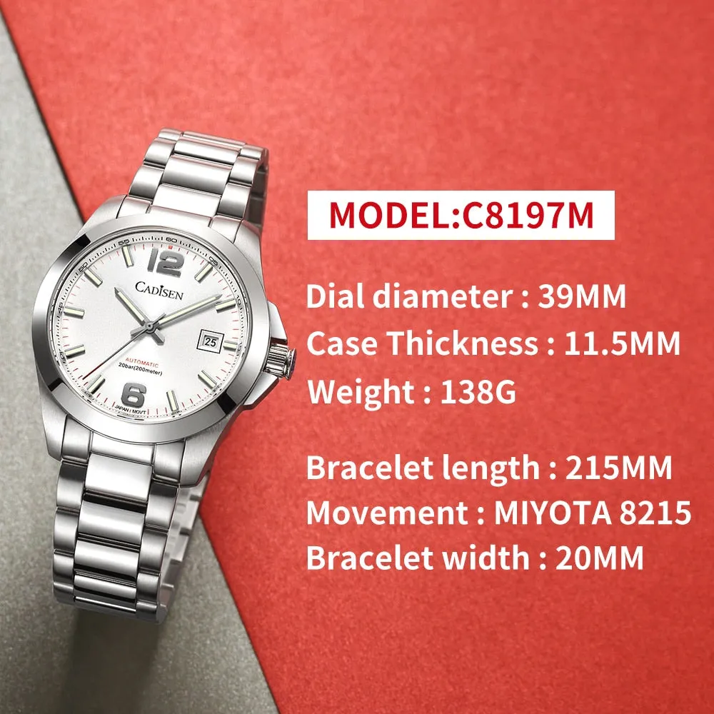 Men's Watches Automatic Mechanical Top Luxury Brand 39mm Classic Watch 200M Water Resistant Wristwatch