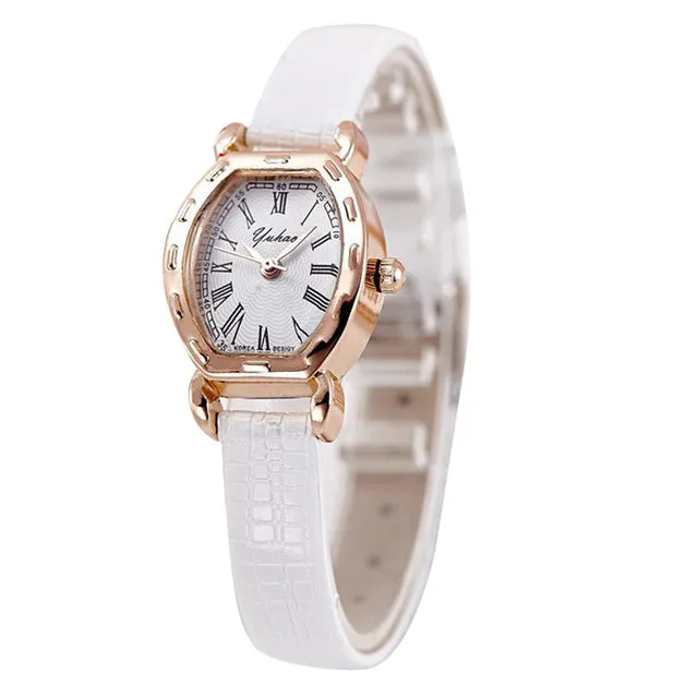 New Brand Luxury Gold Watch Women Watches Ladies Dress Watch PU Leather Quartz Wristwatch reloj mujer saat