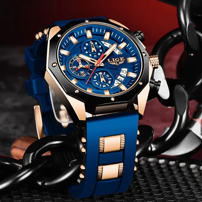 New Fashion Men's Top Brand Luxury Silicone Sport Watches