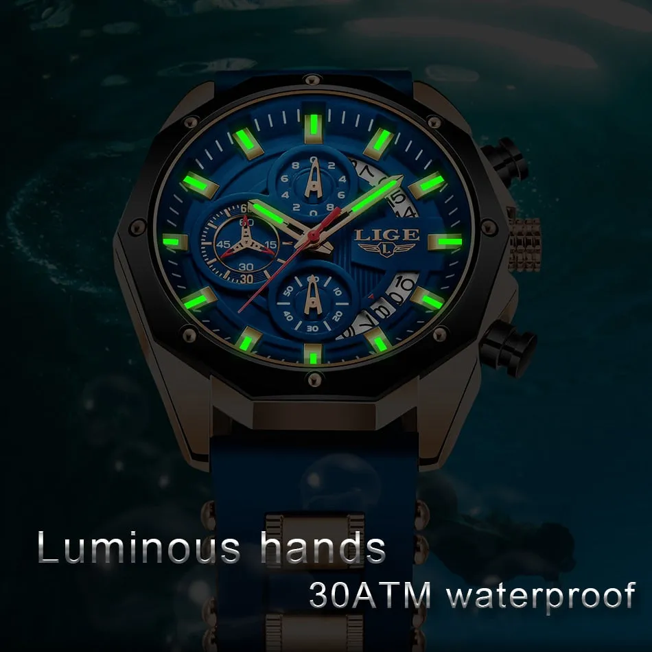 New Fashion Men's Top Brand Luxury Silicone Sport Watches