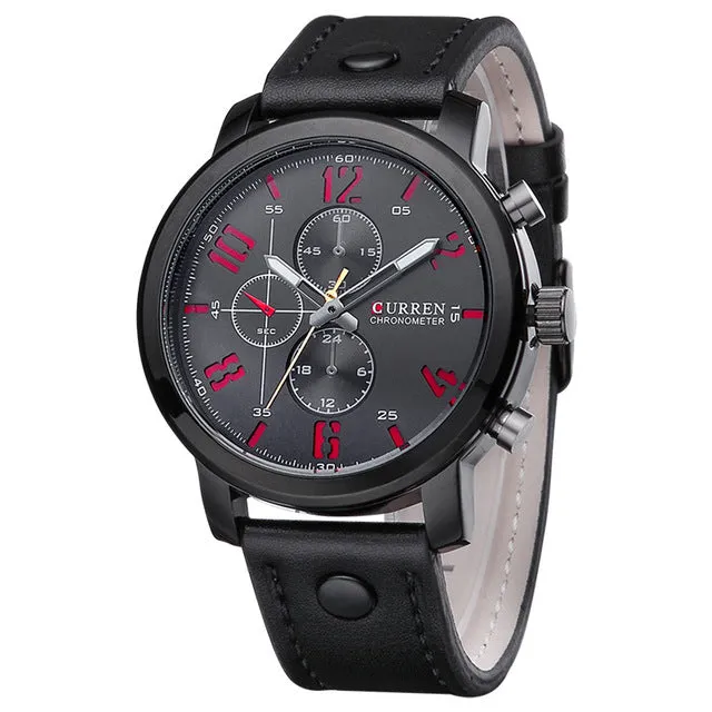 Original CURREN Top Brand Men Sports Waterproof Quartz Watch Fashion Military Luxury Leather Wristwatch relogio masculino 8192