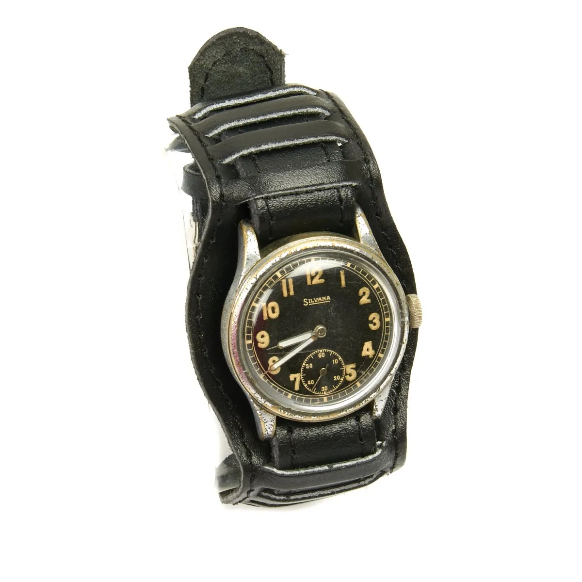 Original German WWII Wehrmacht D-H Wrist Watch by Silvana - Fully Functional