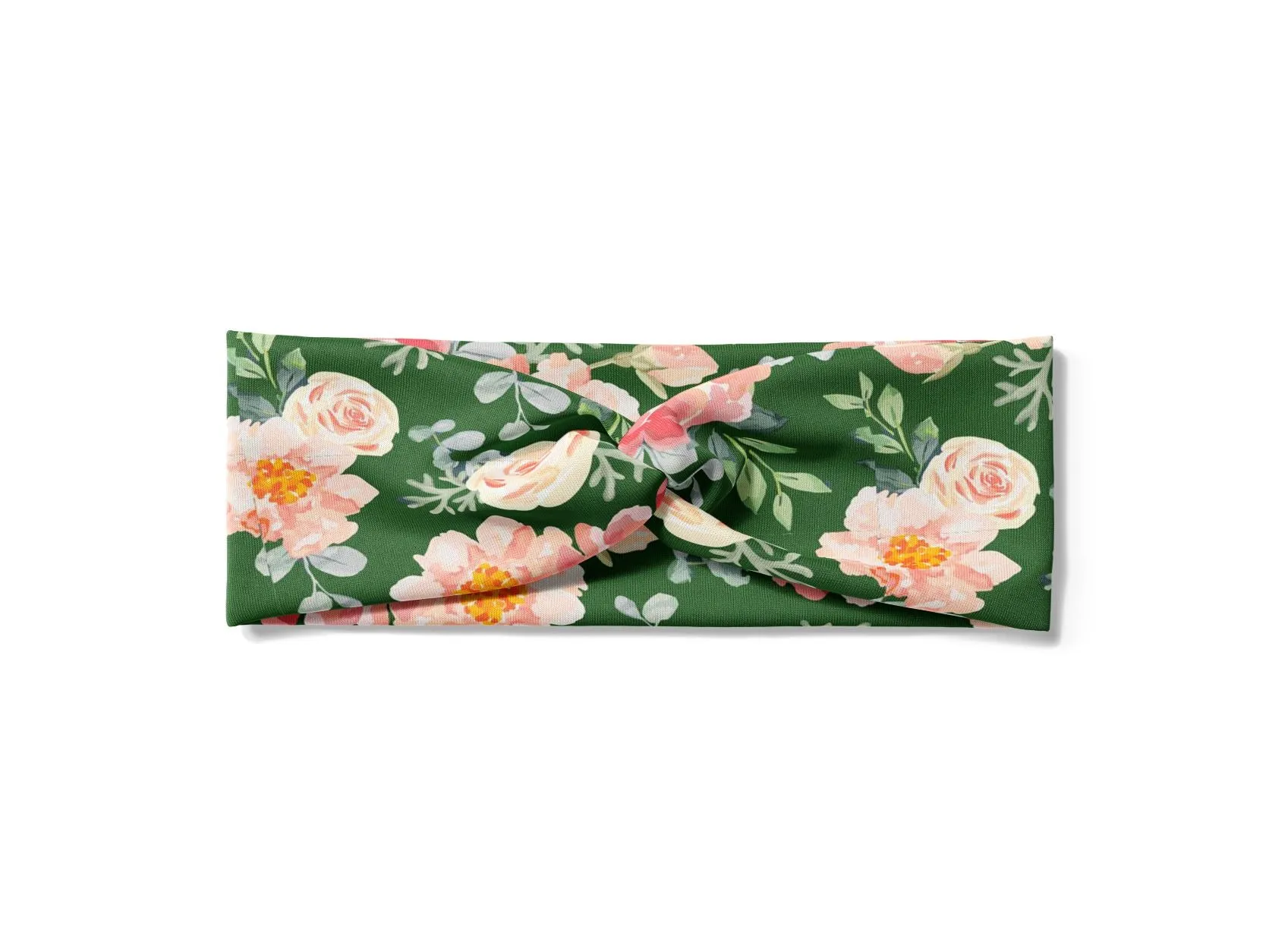 RAVEbandz The Legend- Turban Headband (Green Floral)