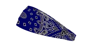 RAVEbandz The Pro - Wide Stretch Headband (Blue Bandana)