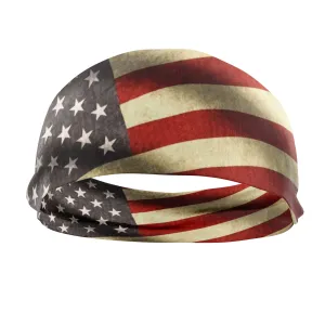 RAVEbandz The Pro - Wide Stretch Headband (Vintage Flag)