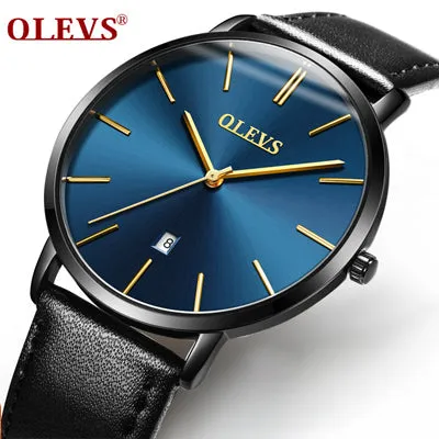 relogio masculino Watch Men Luxury Brand Famous Watch Leather Sport Wristwatch Waterproof Calendar Quartz Clock erkek kol saati