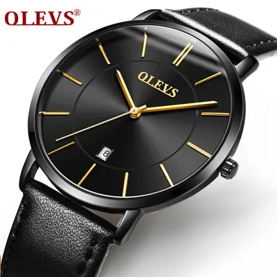 relogio masculino Watch Men Luxury Brand Famous Watch Leather Sport Wristwatch Waterproof Calendar Quartz Clock erkek kol saati