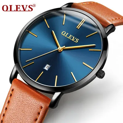 relogio masculino Watch Men Luxury Brand Famous Watch Leather Sport Wristwatch Waterproof Calendar Quartz Clock erkek kol saati