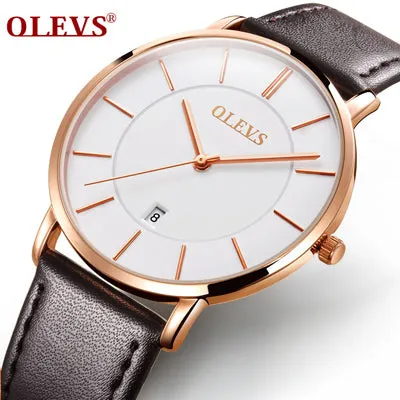 relogio masculino Watch Men Luxury Brand Famous Watch Leather Sport Wristwatch Waterproof Calendar Quartz Clock erkek kol saati