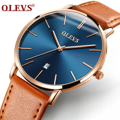 relogio masculino Watch Men Luxury Brand Famous Watch Leather Sport Wristwatch Waterproof Calendar Quartz Clock erkek kol saati