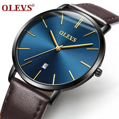 relogio masculino Watch Men Luxury Brand Famous Watch Leather Sport Wristwatch Waterproof Calendar Quartz Clock erkek kol saati