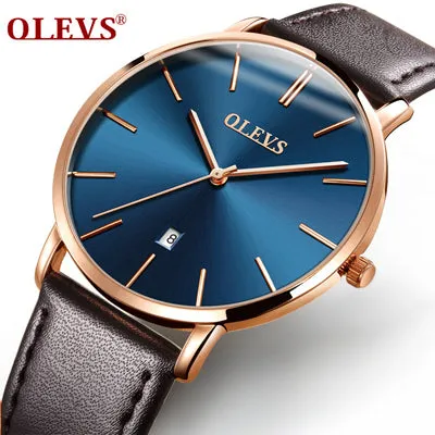 relogio masculino Watch Men Luxury Brand Famous Watch Leather Sport Wristwatch Waterproof Calendar Quartz Clock erkek kol saati