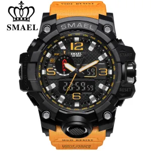 SMAEL Brand Men Sport Watch Dual Display Analog Digital LED Electronic Quartz-Watches Man Waterproof Swimming Wrist Watches Male