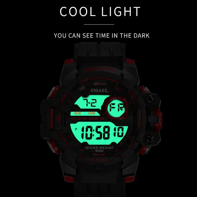 Sport Watch Waterproof LED SMAEL Shock Resist Military Men Watch Automatic Mechanical 1712 Digital Wristwatches Luxury Brand