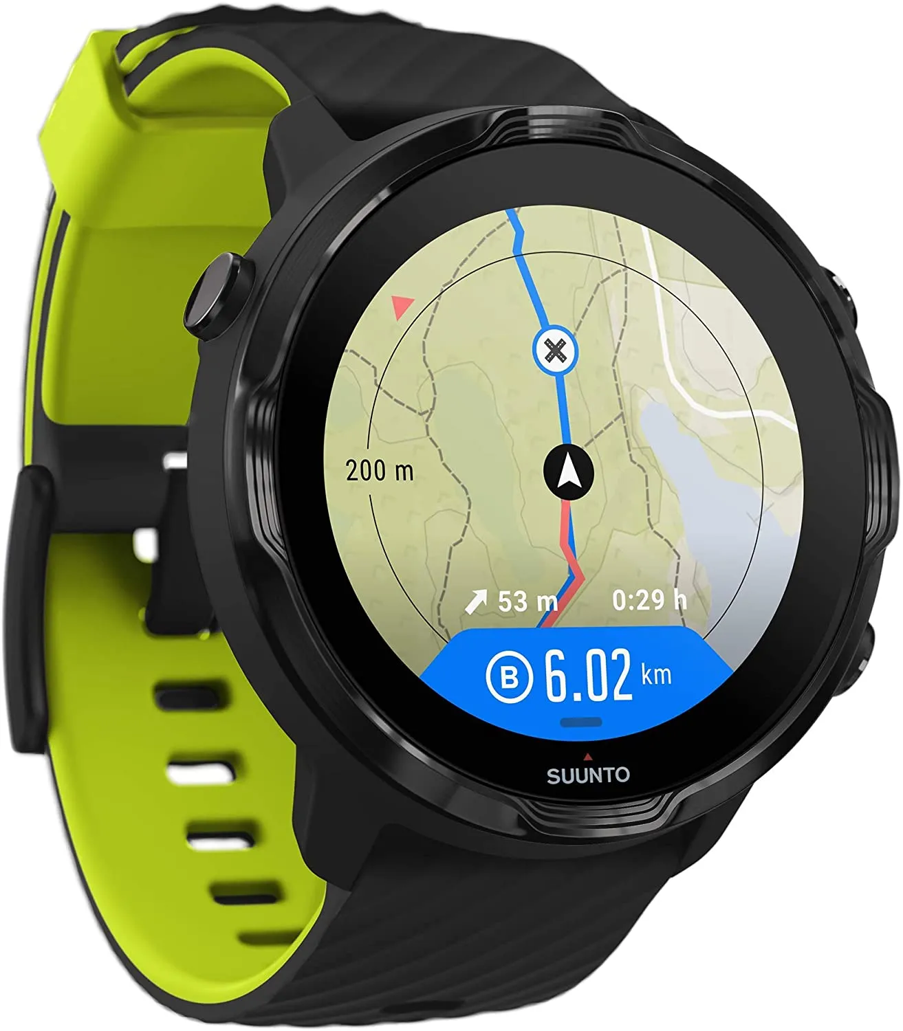 Suunto 7 Black Lime GPS Smartwatch With Versatile Sports Experience (SS050379000)