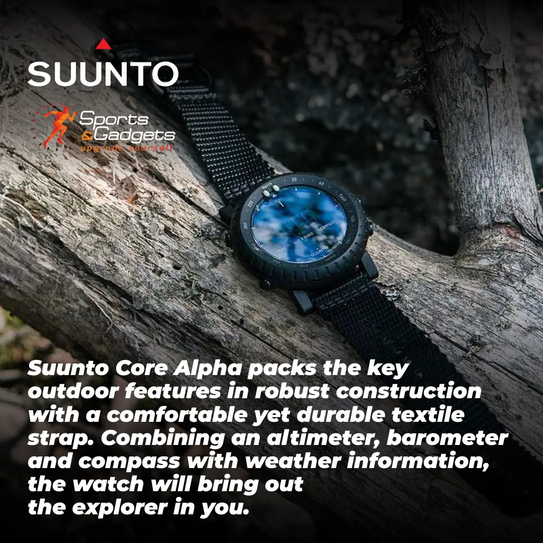 Suunto CORE Alpha Stealth Smartwatch Black with Compass and Altimeter and Barometer (SS050504000)