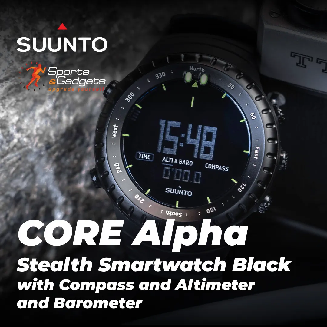 Suunto CORE Alpha Stealth Smartwatch Black with Compass and Altimeter and Barometer (SS050504000)