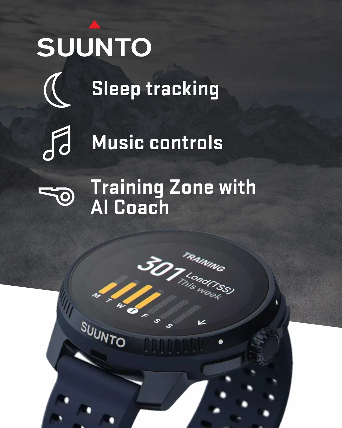 SUUNTO Race Sports 49 mm Smartwatch, GPS Tracker w/Clearer AMOLED Touchscreen, Dual-Band GNSS & Global Offline Map, 26-Day Standby with Wearable4U Power Bank SQ Bundle