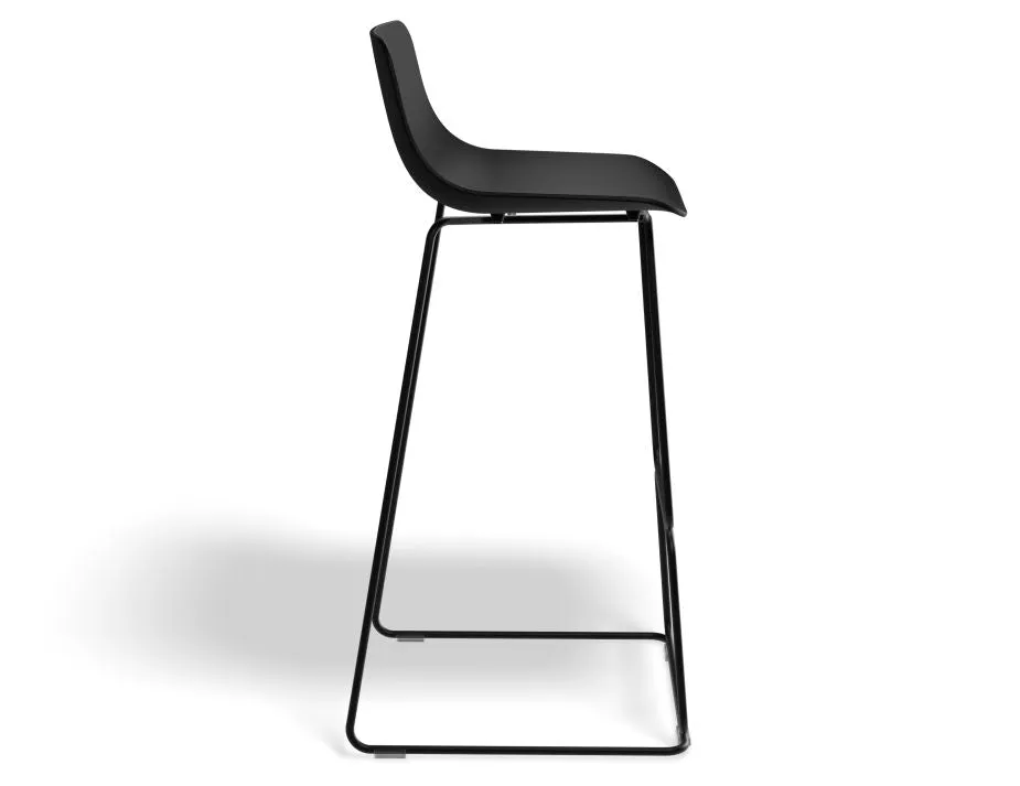 Umbria Stool - Black - Black Shell - 77cm Commercial Bar Height