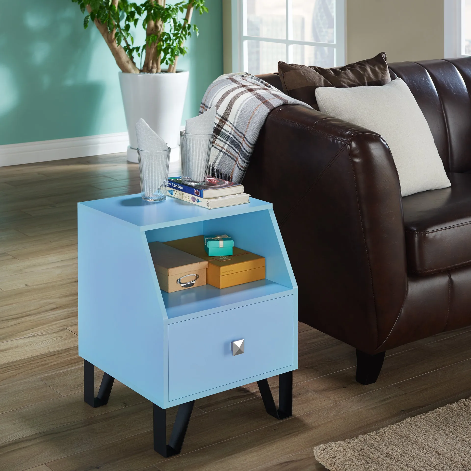 Wofford Contemporary Single-Drawer Side Table